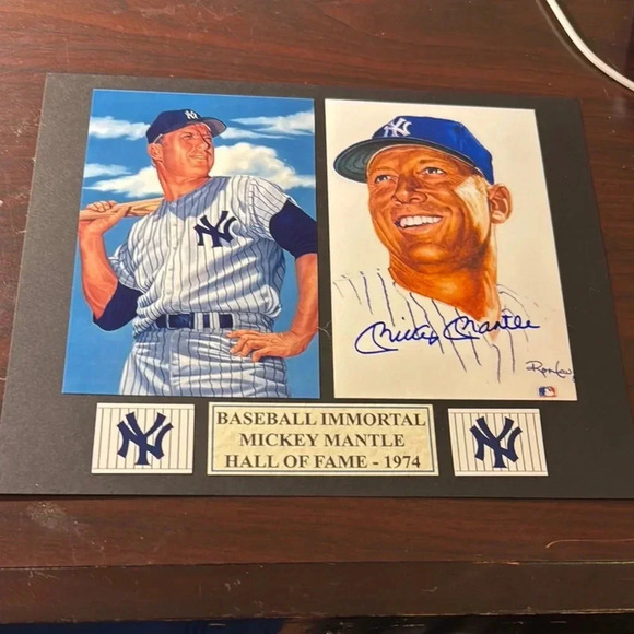 Mickey Mantle Hall of Fame 1974 Plaque - Black - Picture 1 of 1